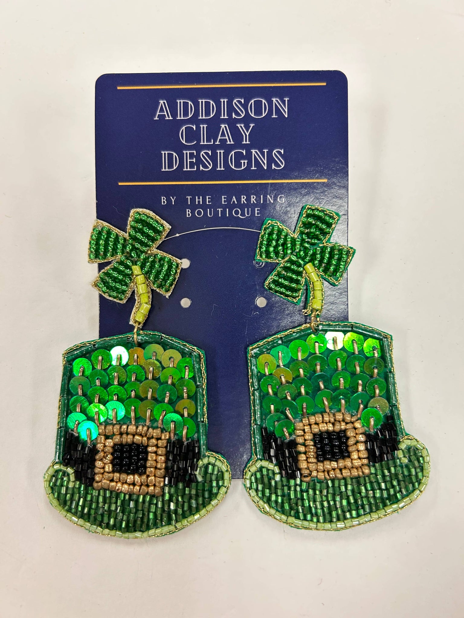 St. Patrick’s Day Hat Beaded Earrings