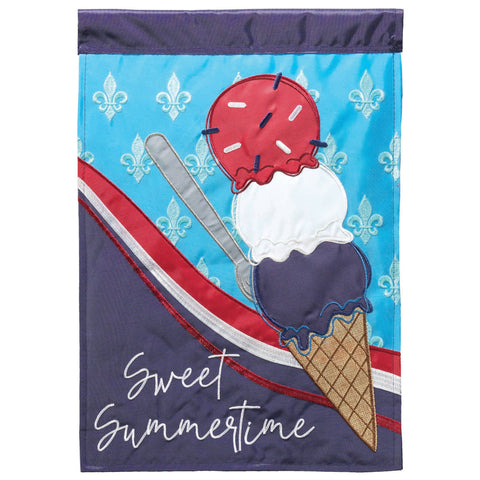 Flag Sweet Summertime Fleur-De-Lis 13x18