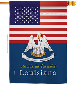 US Louisiana Americana States USA House Flag