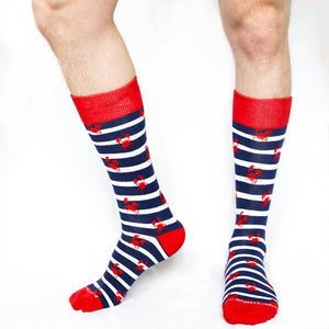 Men's Crab Socks Navy/White/Red One Size