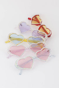 Bright Rhinestone Heart Sunglasses