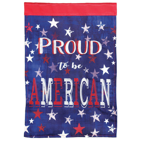 PROUD TO BE AMERICAN GARDEN DOUBLE APPLIQUE FLAG