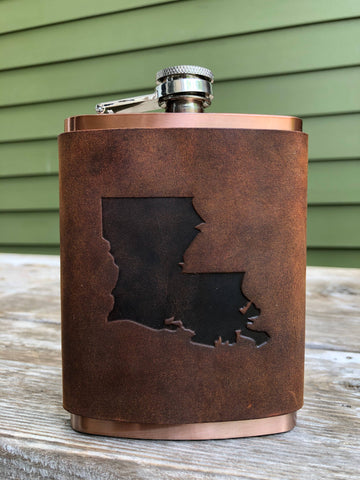 Leather Wrapped Flask - Louisiana State