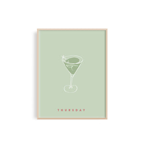 Martini Thursday Cocktail - Kitchen and Bar Art Print