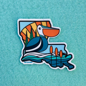Louisiana Pelican Blues Sticker