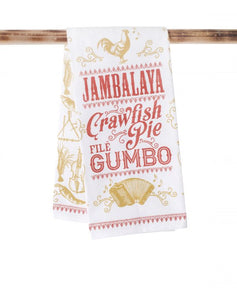 Jambalaya Crawfish Pie Kitchen Tea Towel
