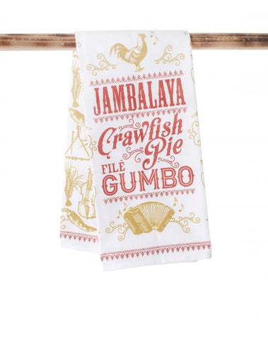 Jambalaya Crawfish Pie Kitchen Tea Towel