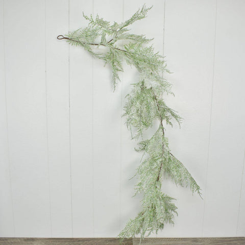 48" Frosted Cypress Leaves Garland