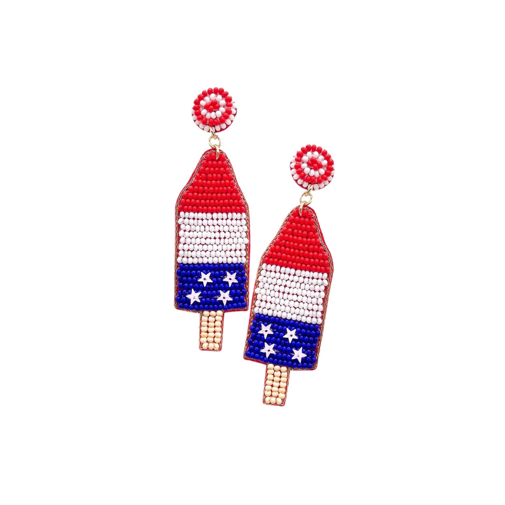 Patriotic Popsicle Earrings USA