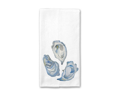 Oyster Trio Watercolor Tea Towel
