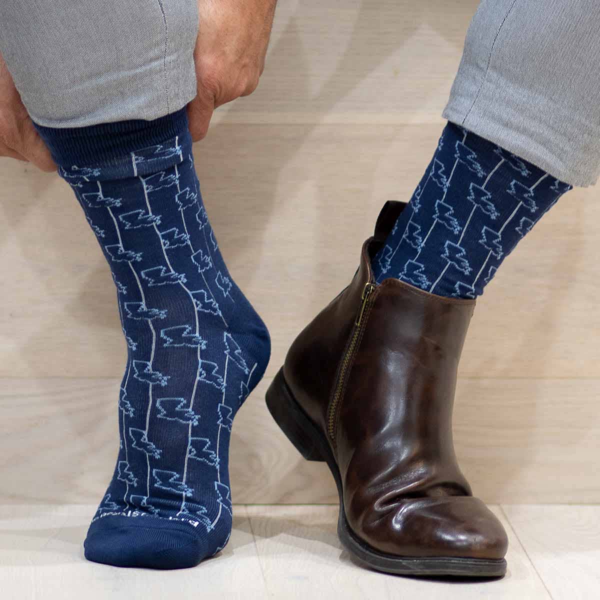Men's Louisiana Socks   Navy   One Size