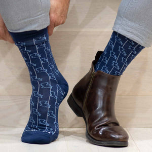 Men's Louisiana Socks   Navy   One Size
