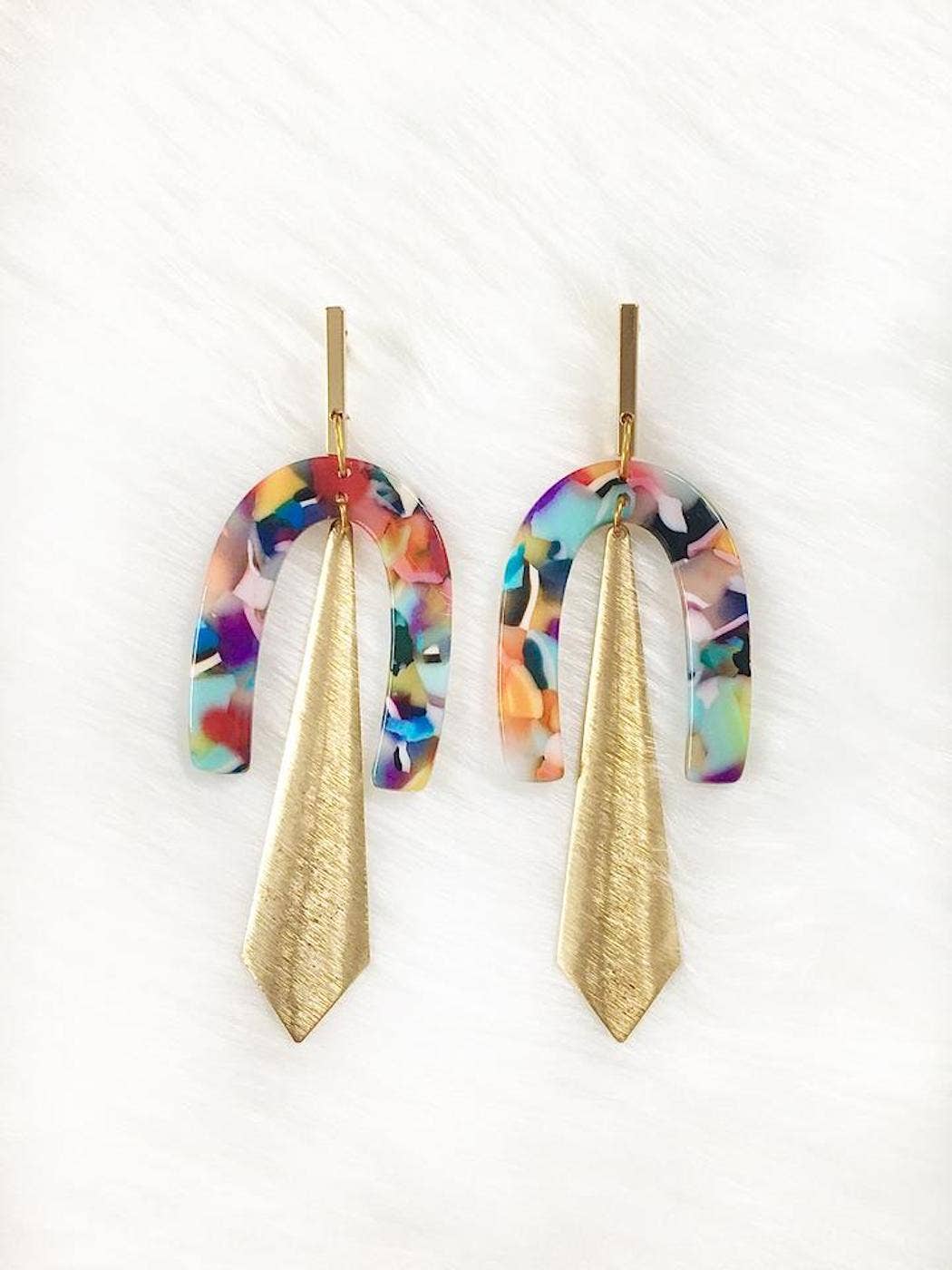 Colorful Resin Rainbow Earrings