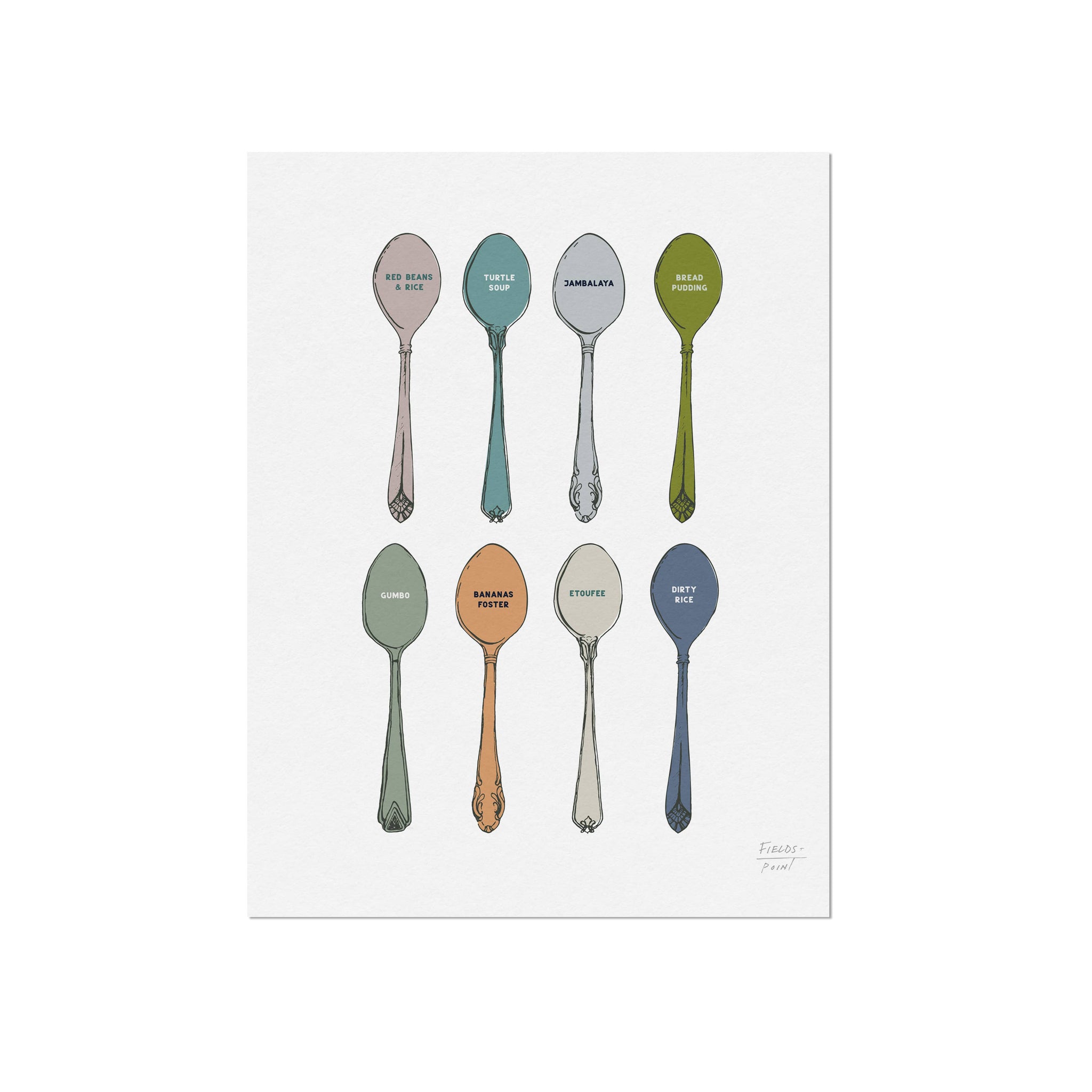 Tasty Spoons Louisiana Art Print 11x14