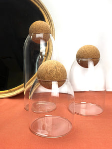 Glass Canister Set Round Cork Top Vase