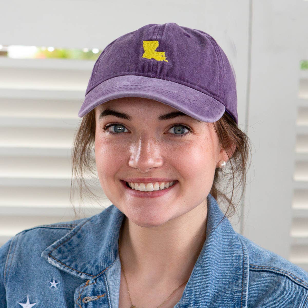 Louisiana Baseball Hat   Purple/Yellow   One Size