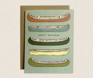 Happy Birthday Canoe Greeting Card