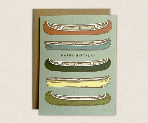 Happy Birthday Canoe Greeting Card