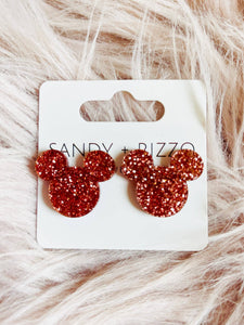Rose Gold Mouse Stud