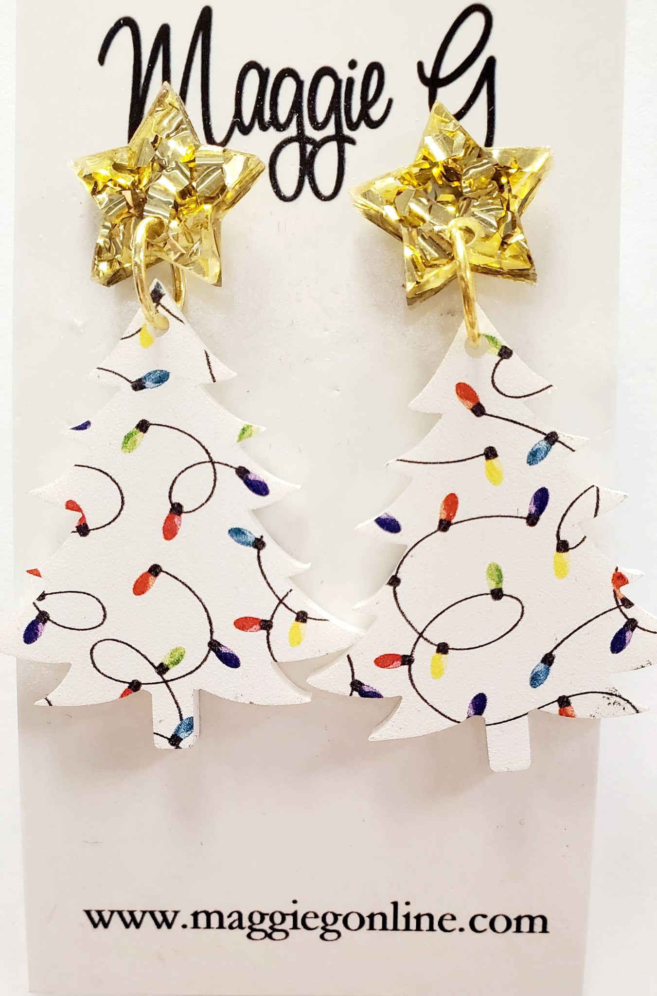 Christmas Tree Christmas Lights  Acrylic Earrings