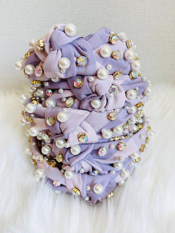 Purple Gingham Headband