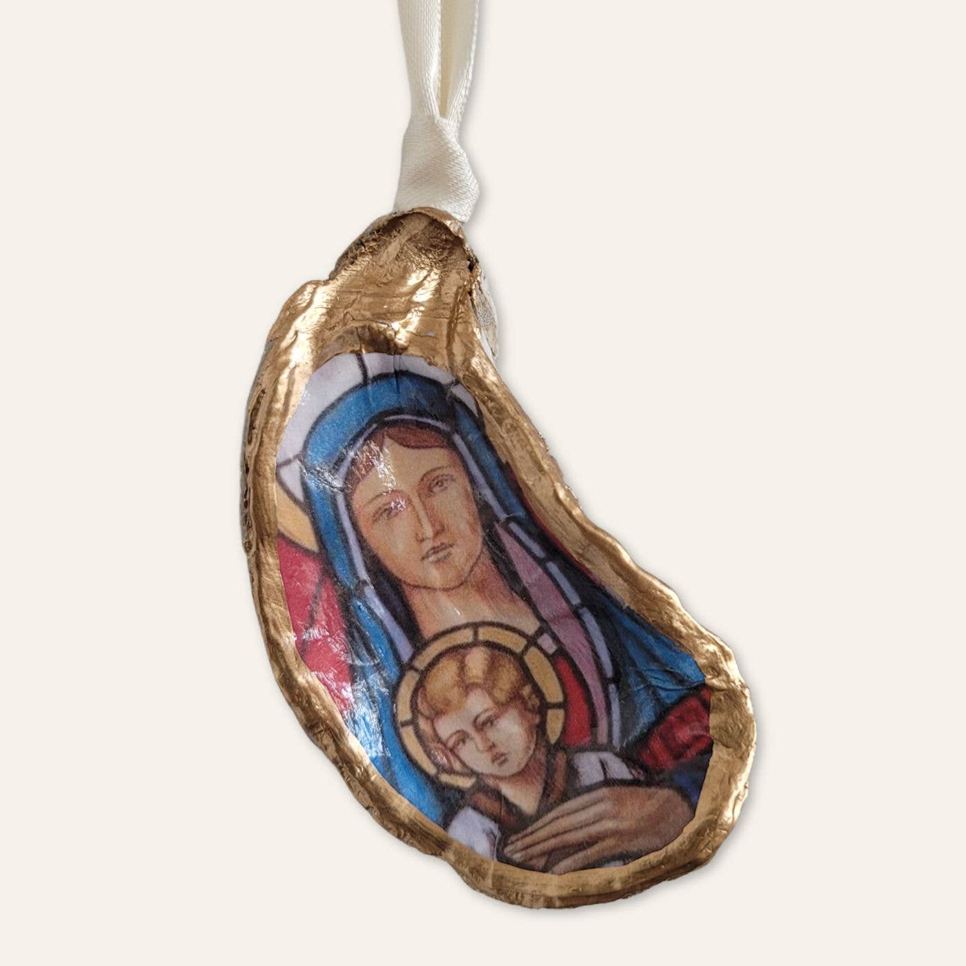 Madonna and Child Ornament • Stained Glass Christmas Tree