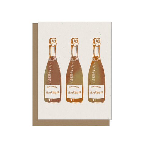Three Champagne Bottles Blank Card