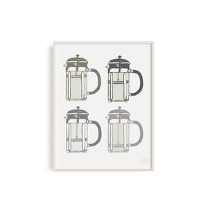French Press Coffee Maker - Kitchen Art Print