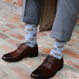 Men's Streetcar Socks - Gray/Navy/Sage