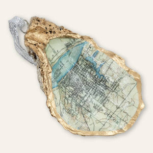 Baton Rouge Map Ornament • Oyster Shell