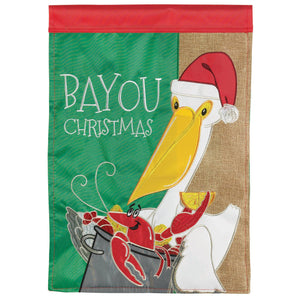 Bayou Christmas Pelican Garden Flag