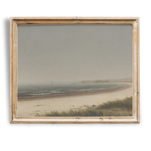 Vintage Abstract Coastal Painting | Soft Neutral Tones