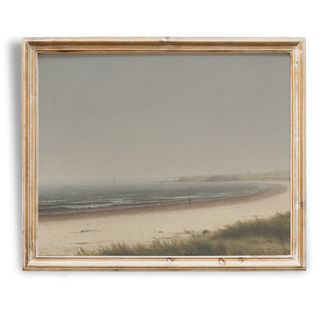 Vintage Abstract Coastal Painting | Soft Neutral Tones