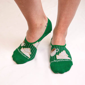 Women's Beignet No Show Socks   Green/Tan/White   One Size