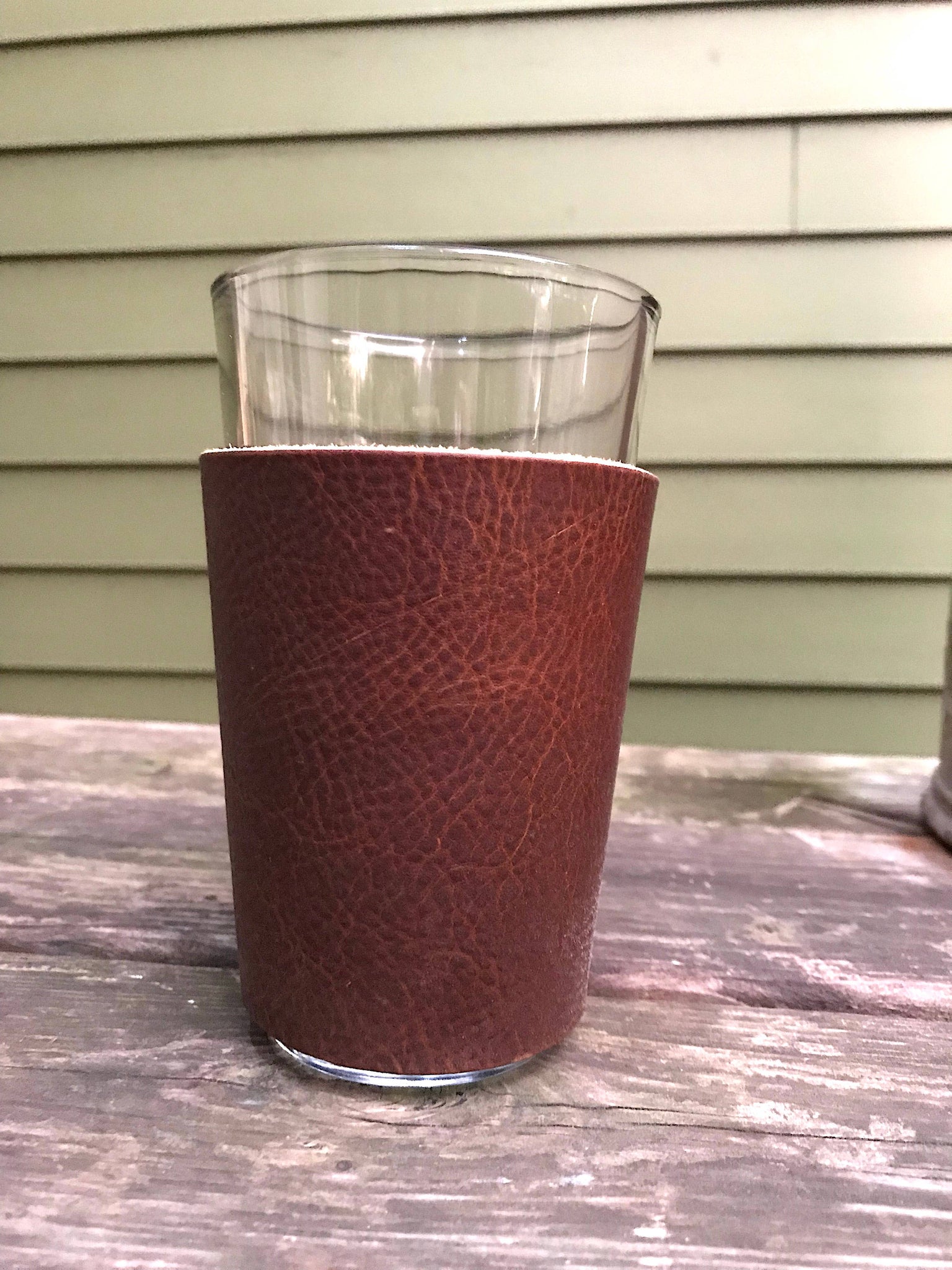 Leather Wrapped Pint Glass - Alligator