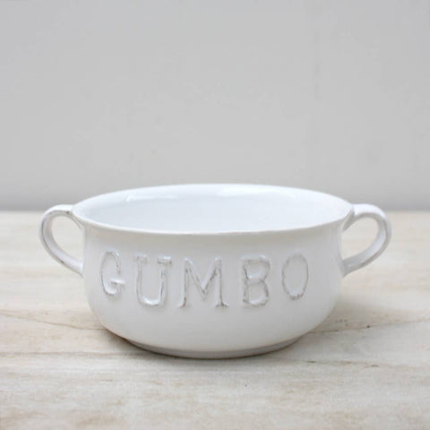 7x2.75x5.5 Gumbo Double Handle Bowl - Antique White