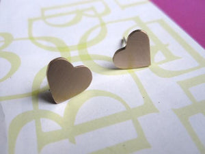 Smooth Shaped Heart Studs - 0042