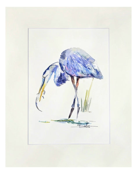 "Wetland Hunting" Matted Fine Art Reproduction