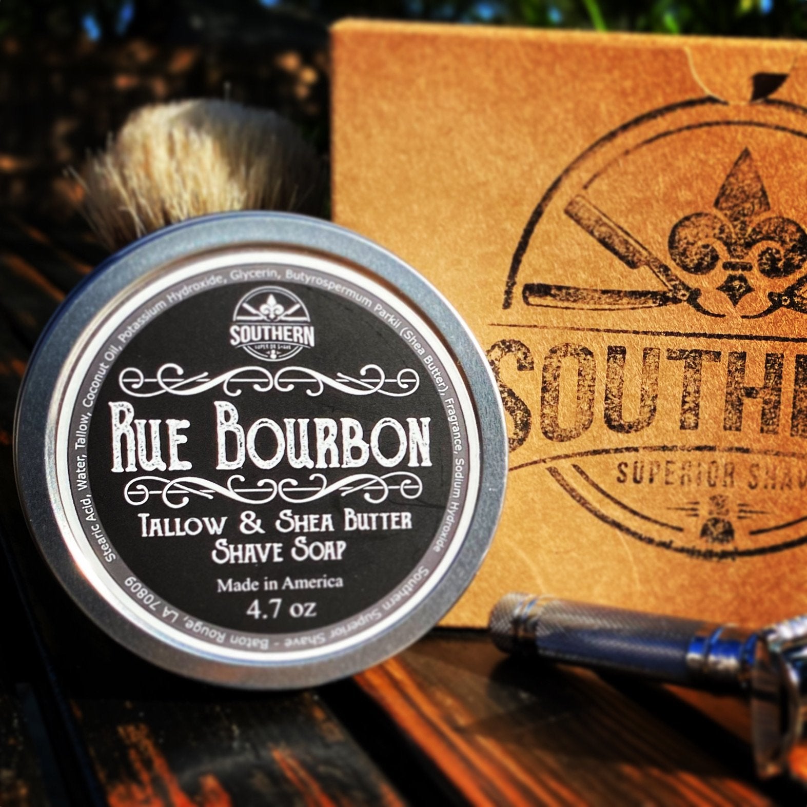 Rue Bourbon Tallow & Shea Butter Shave Soap