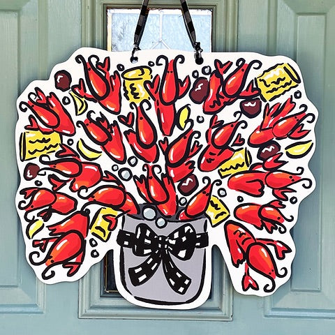 Crawfish Bouquet Door Hanger