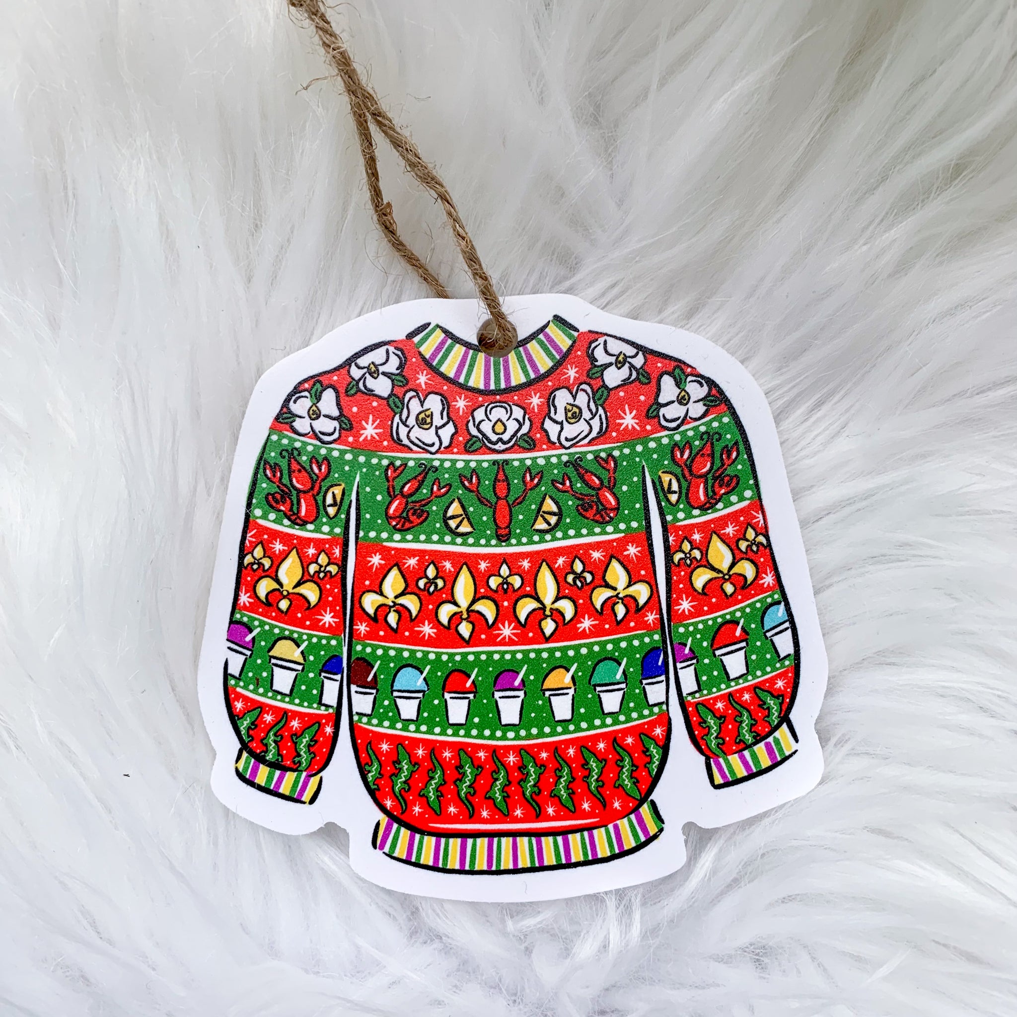 Louisiana Holiday Sweater Ornament