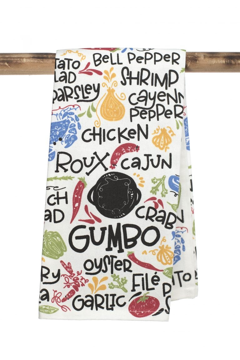 Gumbo Word Art Kitchen Towel