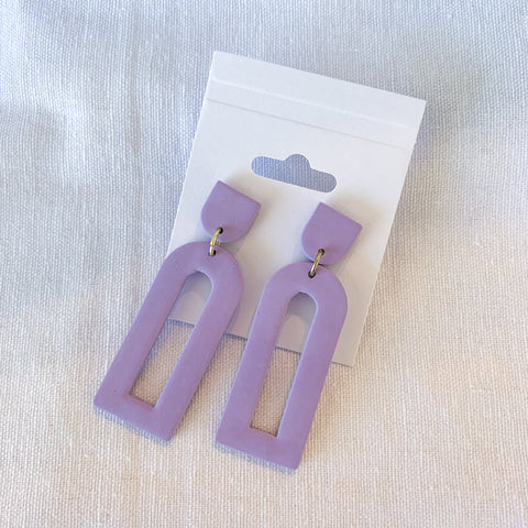 Lavender Everyday Archway Clay Earrings