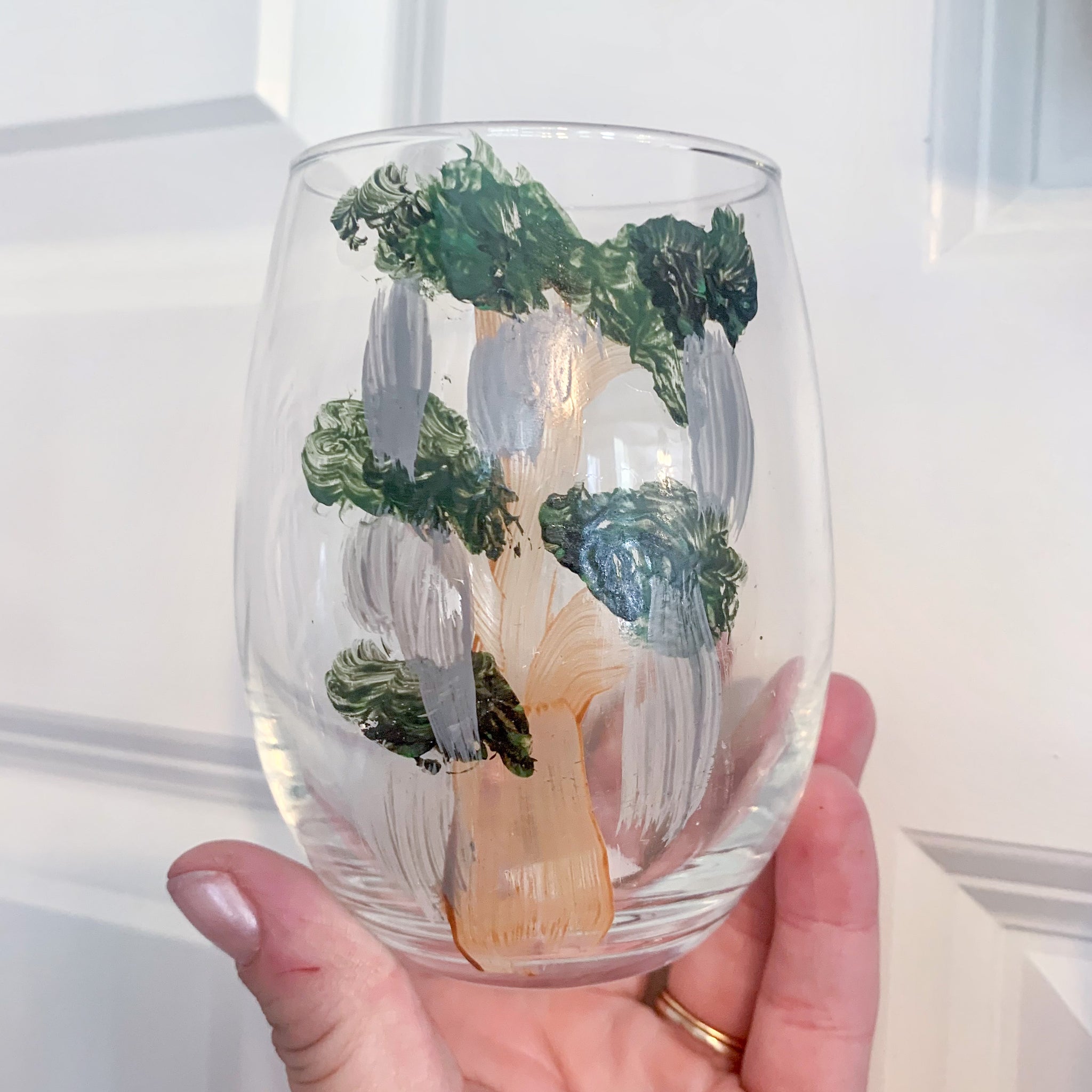 Cypress Tree Painted Glasses