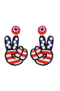 Patriotic Peace Sign Earrings