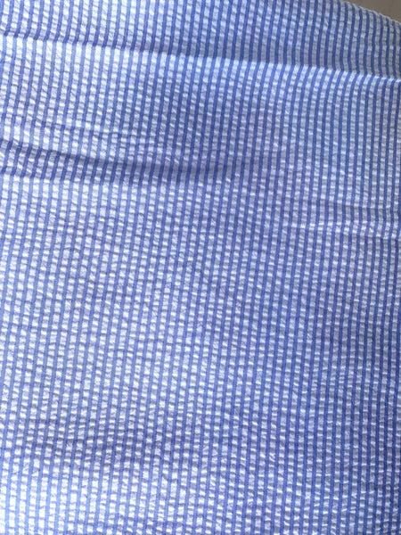 Blue Seersucker Beach Towel