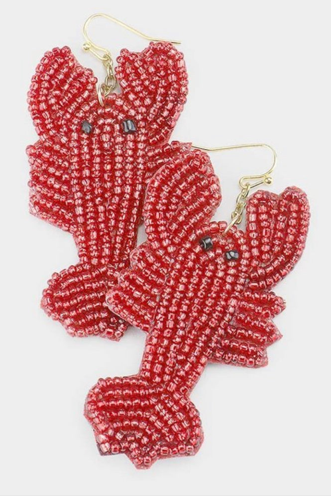 Beaded Crawfish Earrings