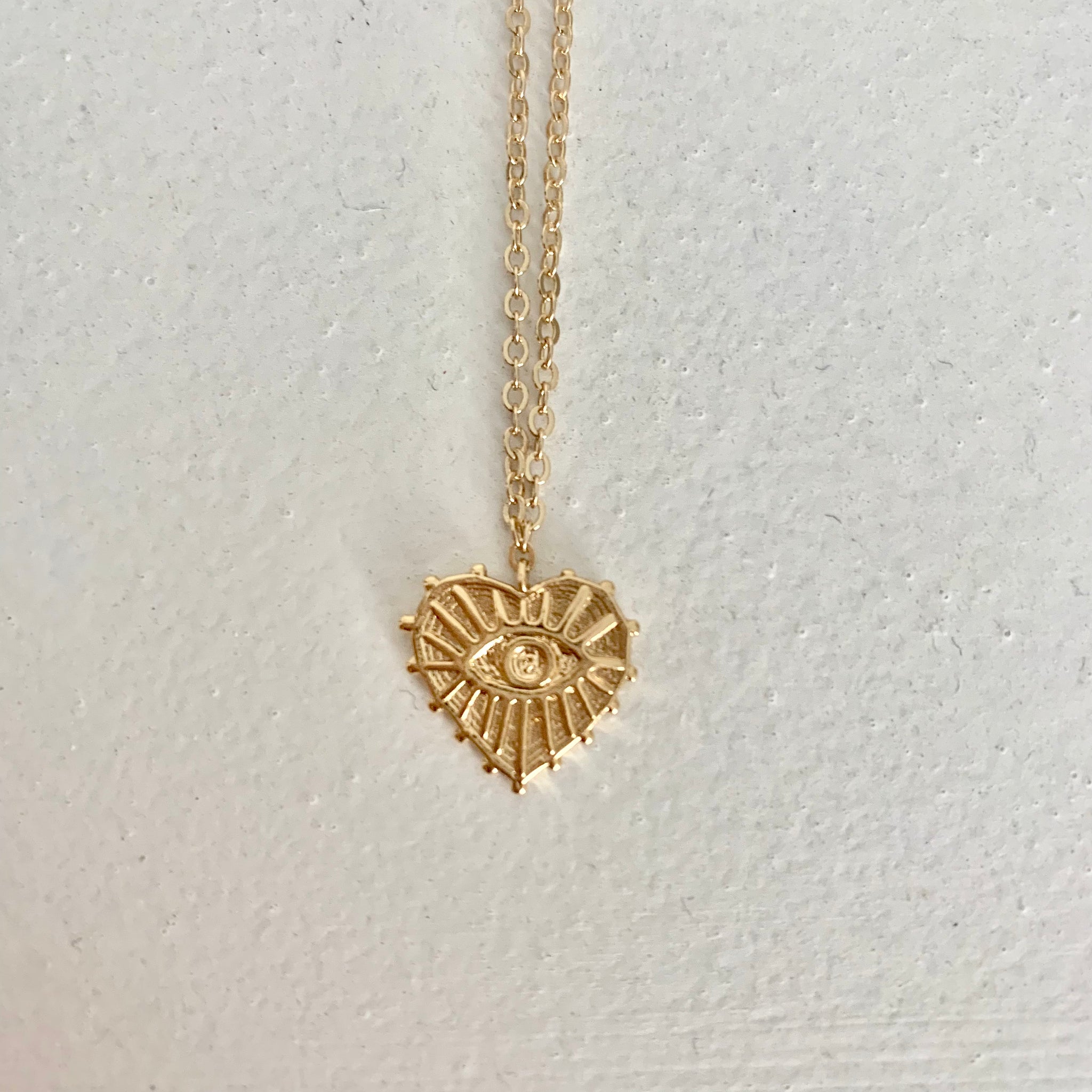 Gold Eye Heart Necklace
