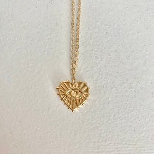 Gold Eye Heart Necklace