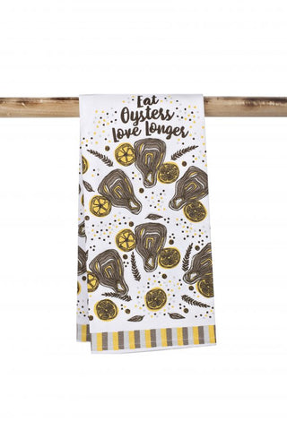 Eat Oysters, Love Longer Kitchen Towel